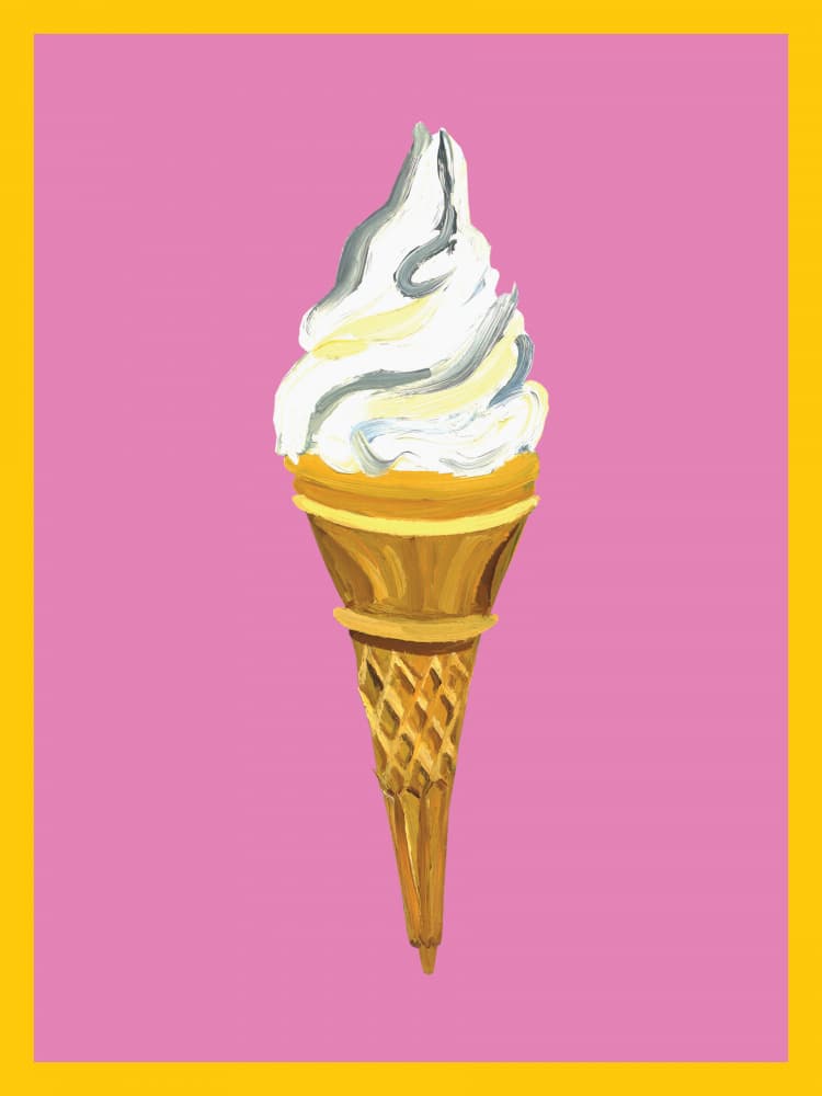 Pink Ice Cream Cone by Alice Straker — canvas wall art