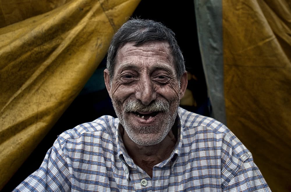 Joyful Older Man by nebula — canvas wall art