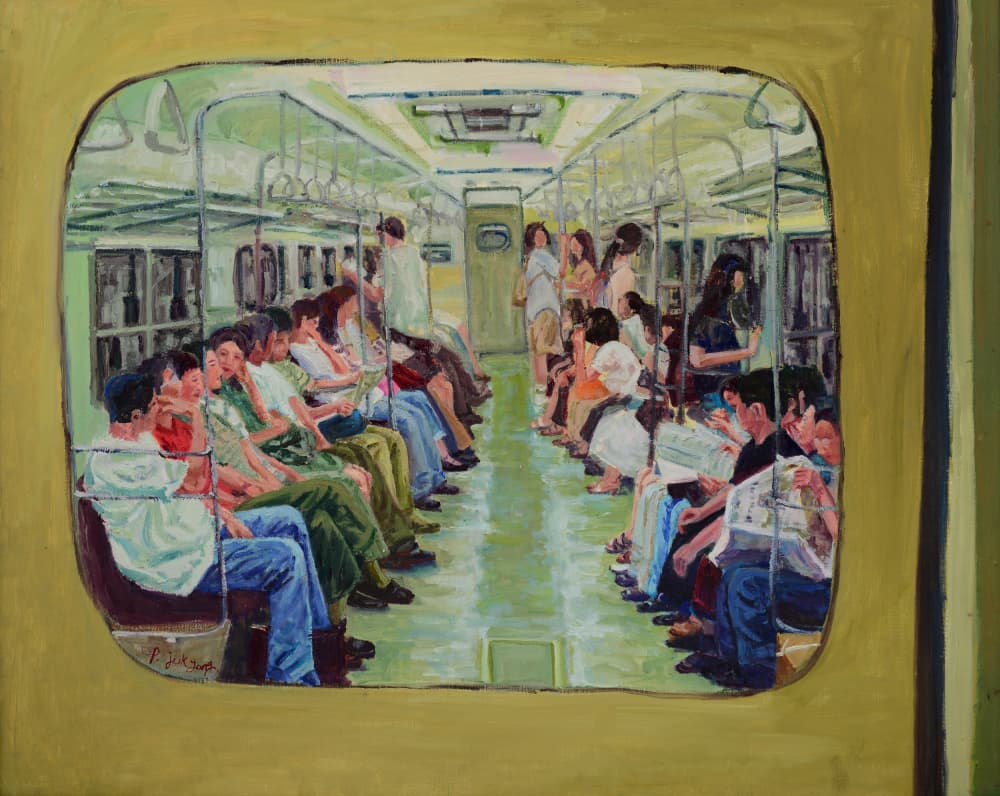 Green Subway Journey by Jukyong Park — canvas wall art