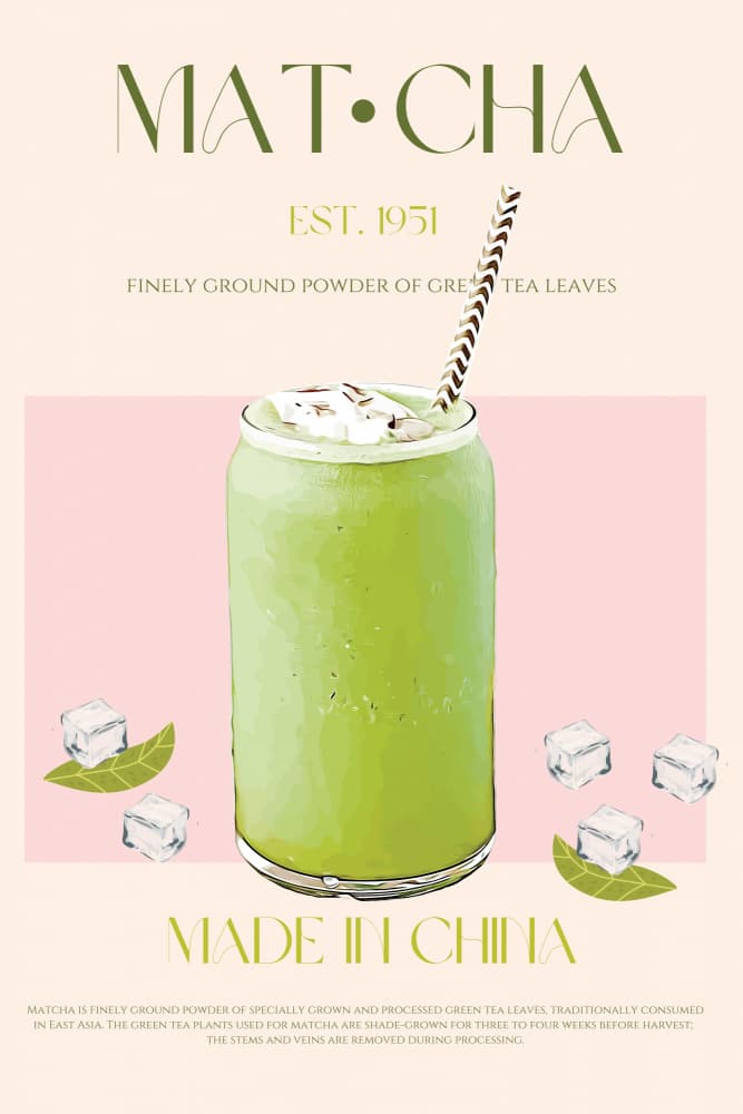 Matcha Iced Drink by Nazma Khokhar — canvas wall art
