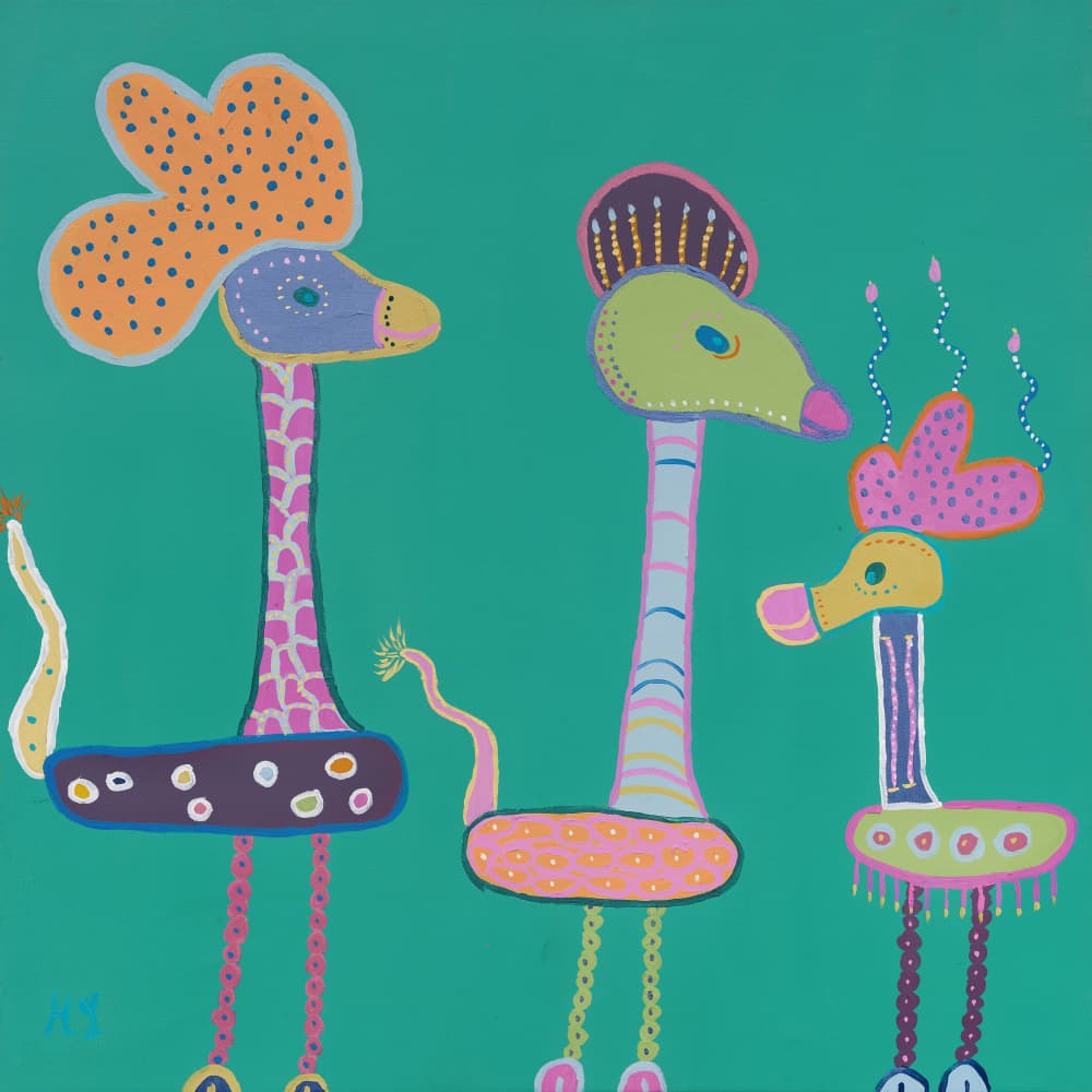 Whimsical Giraffe Family by Helen Joynson — canvas wall art