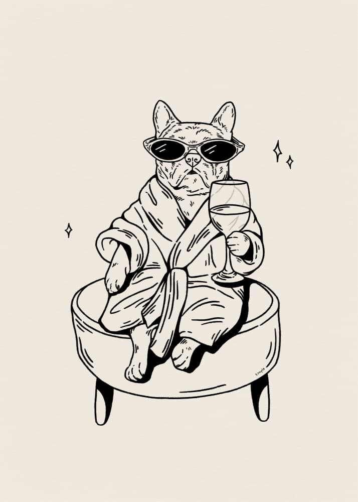 French Bulldog Spa Day by Tara Royle — canvas wall art