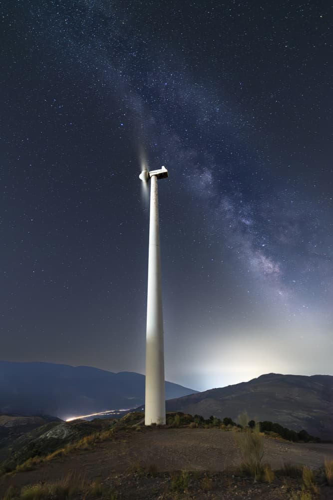 Milky Way Wind Turbine by Manuel Jose Guillen Abad — canvas wall art