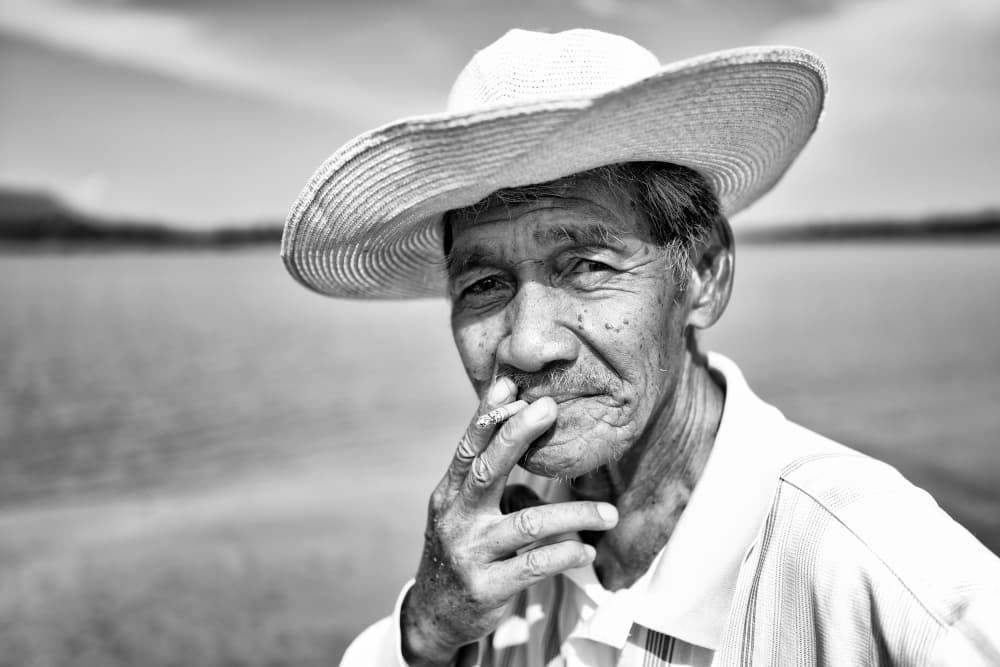 Contemplative Old Man by Kieron Long — canvas wall art