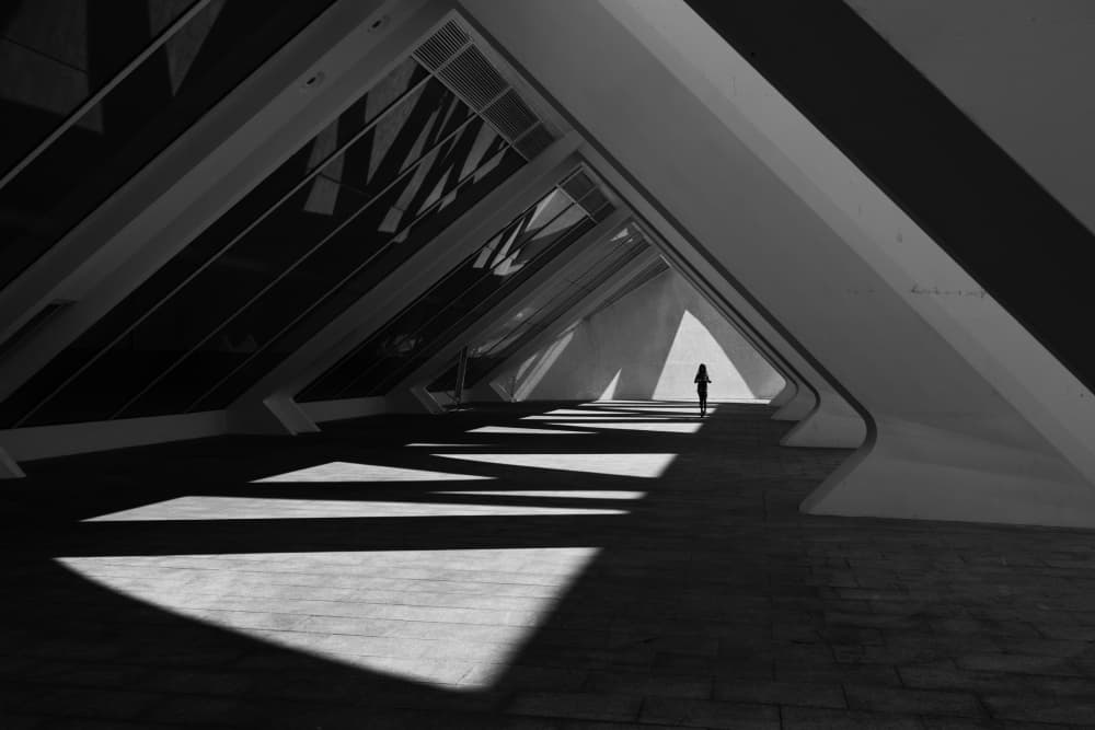 Solitary Walk Geometric Light by Martin Agius — canvas wall art