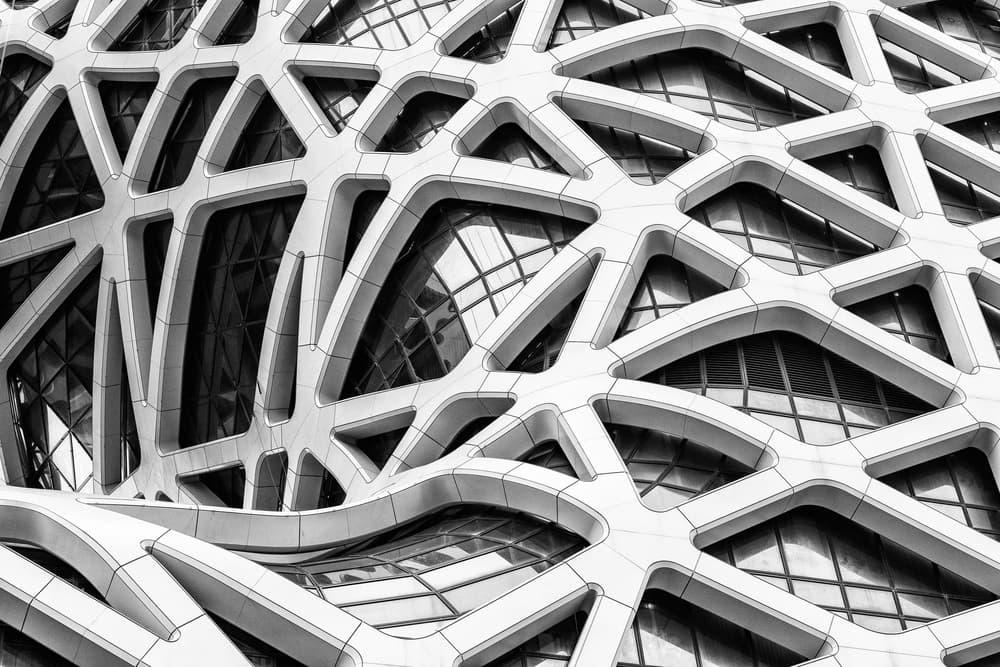 Geometric Building Facade by Wayne Pearson — canvas wall art