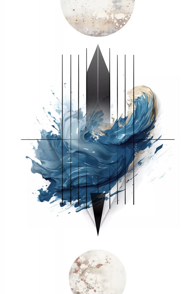 Abstract Blue Gold Flow by Rafal Kulik — canvas wall art