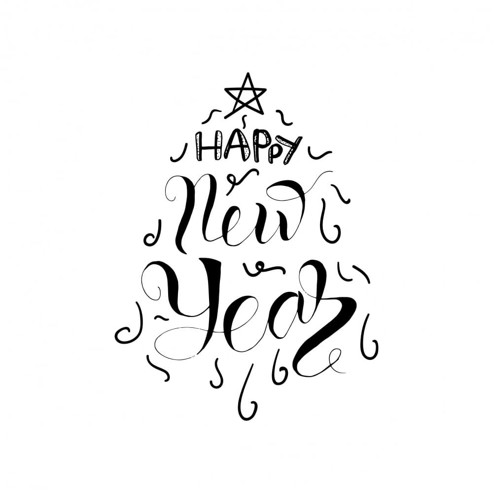 Happy New Year Tree by Marika Barsrsind — canvas wall art