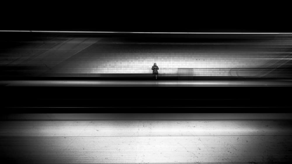 Urban Solitude Blur by Jorge Pimenta — canvas wall art