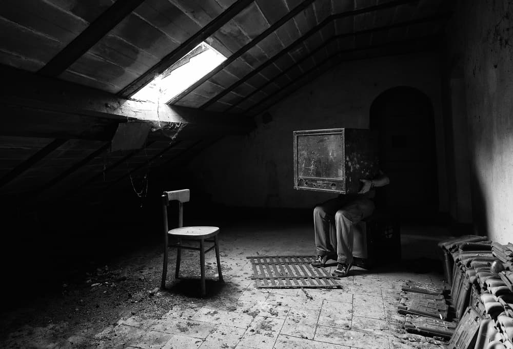 Mysterious TV Figure by Carlo Ferrara — canvas wall art