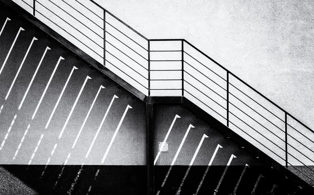 Architectural Shadows and Steps by Karol Važan — canvas wall art