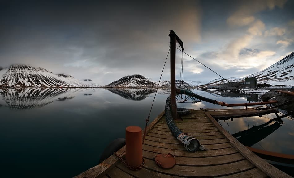 Arctic Pier Reflections by Raymond Hoffmann — canvas wall art