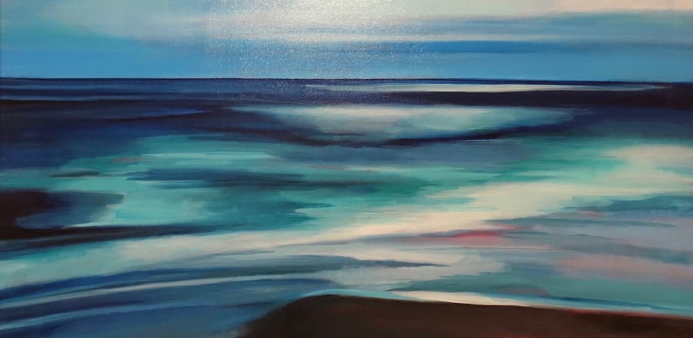 Blue Ocean Abstract by Maxine Shore — canvas wall art