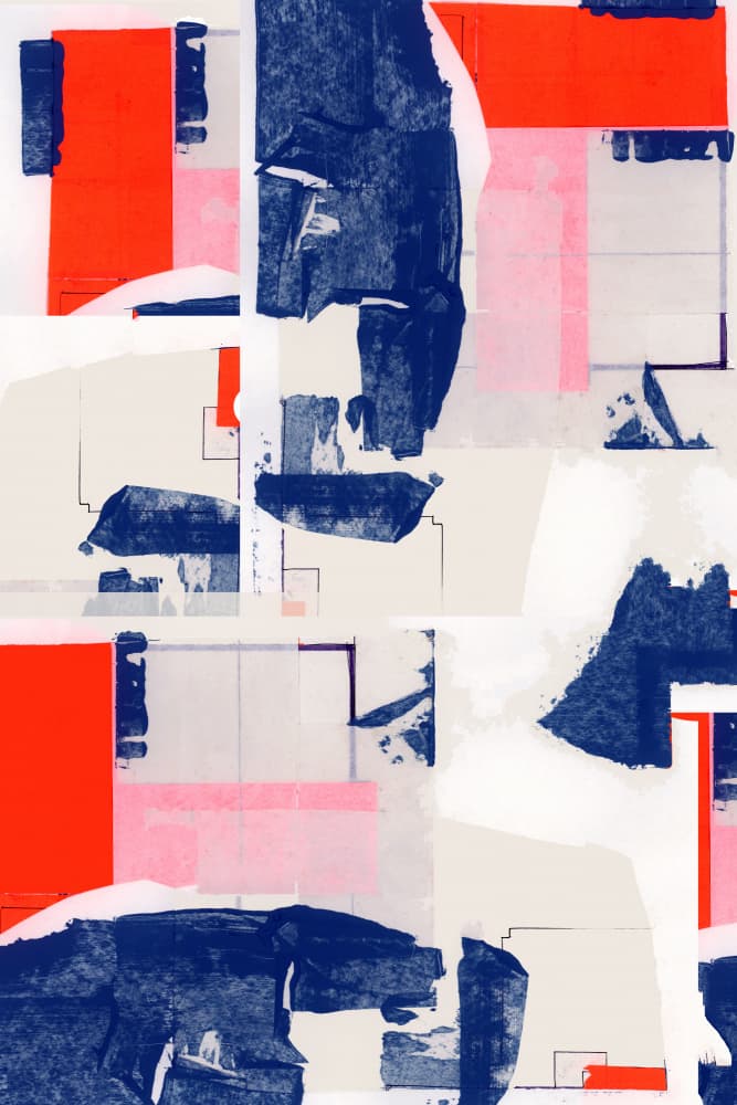 Modern Color Blocks by cartissi — canvas wall art