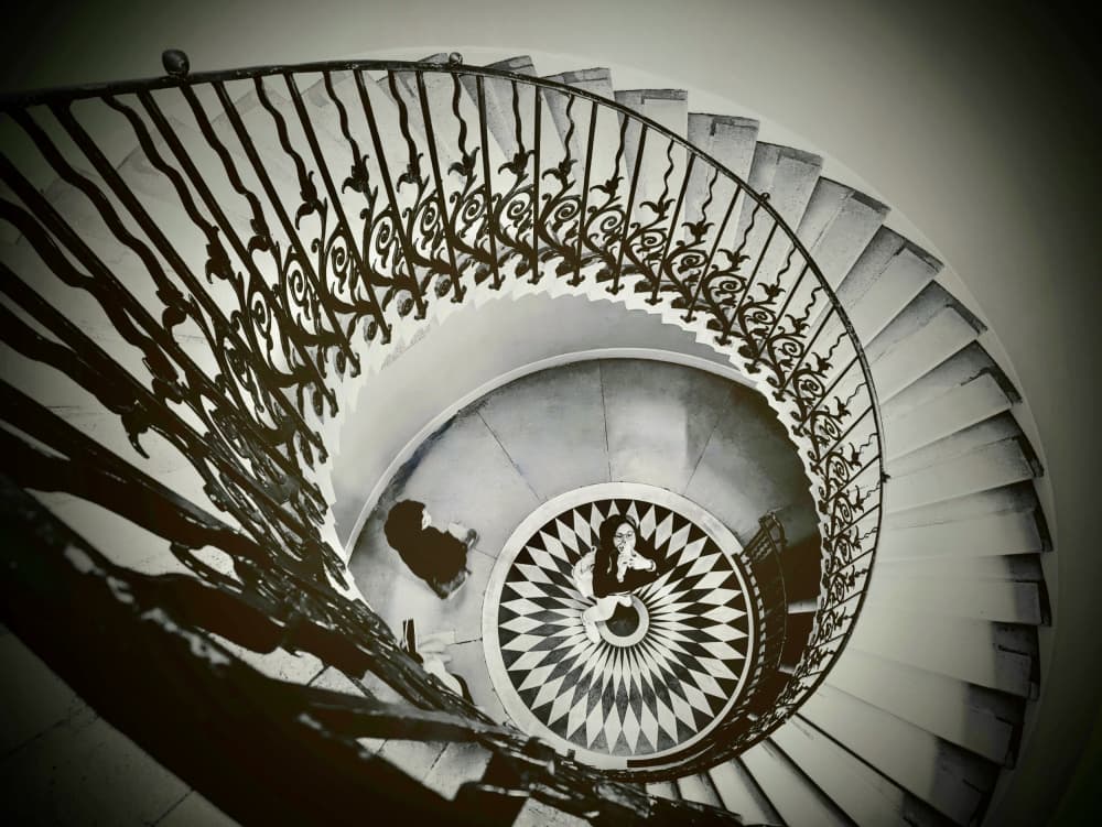 Elegant Spiral Staircase by Elizabeth Allen — canvas wall art