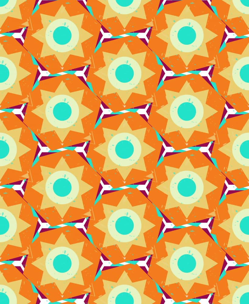 Vibrant Geometric Sunbursts by Marika Barsrsind — canvas wall art