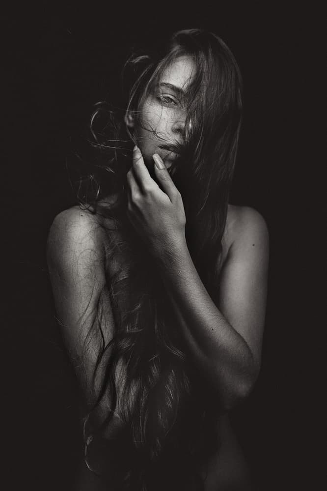 Sensual Black White Portrait