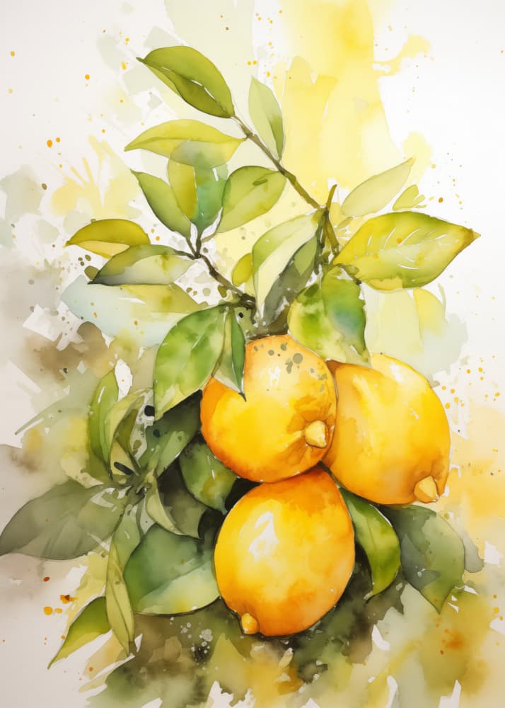 Vibrant Lemon Branch by Andreas Magnusson — canvas wall art