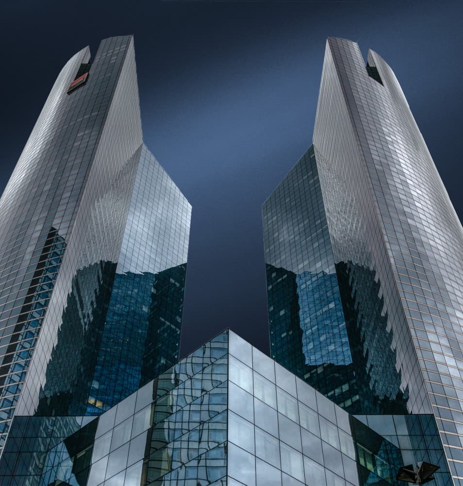 Modern Glass Towers by Jef Van den Houte — canvas wall art