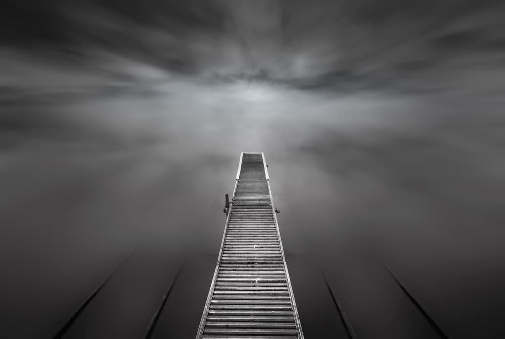 Misty Pier Horizon by Joaquin Guerola — canvas wall art