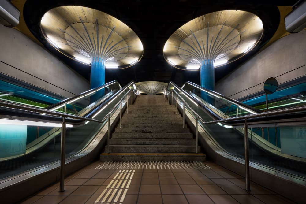 Futuristic Metro Ascent by Marc van Oostrum — canvas wall art