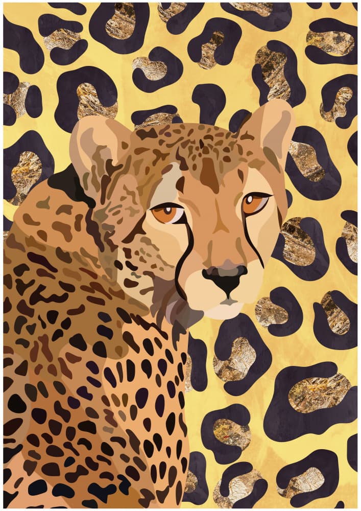 Golden Cheetah Gaze by Sarah Manovski — canvas wall art