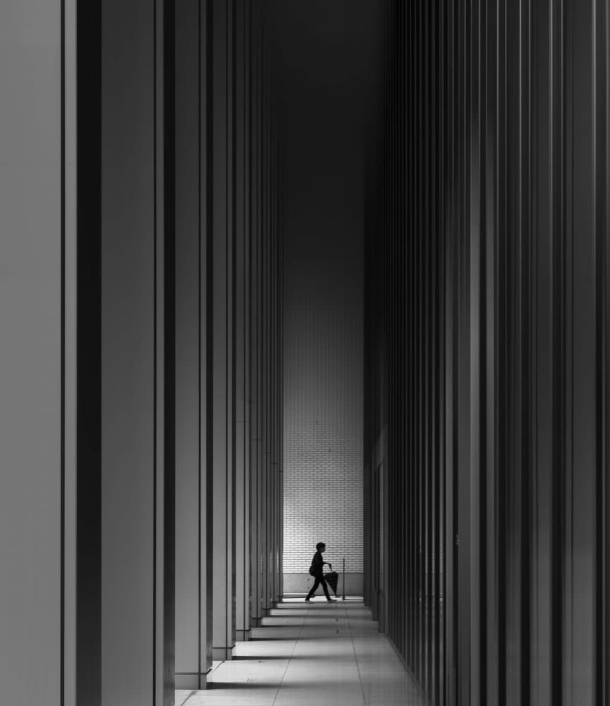 Solitary Corridor Walk by Yasuhiro Takachi — canvas wall art