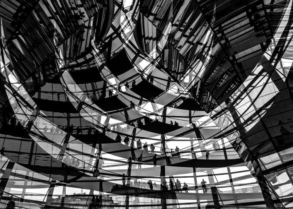 Abstract Architectural Walkway by Klaus Lenzen — canvas wall art