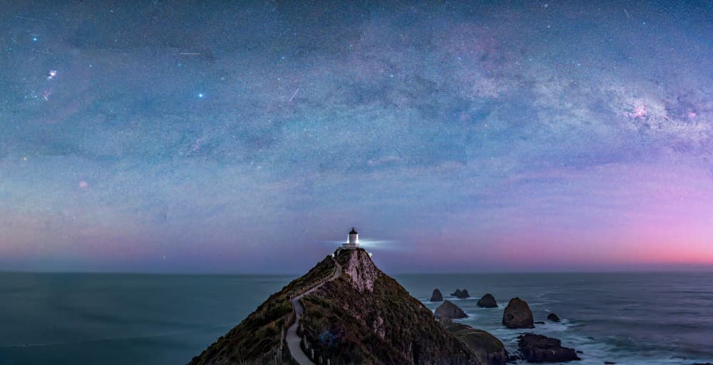 Lighthouse Under Starry Sky by James Zhen Yu — canvas wall art