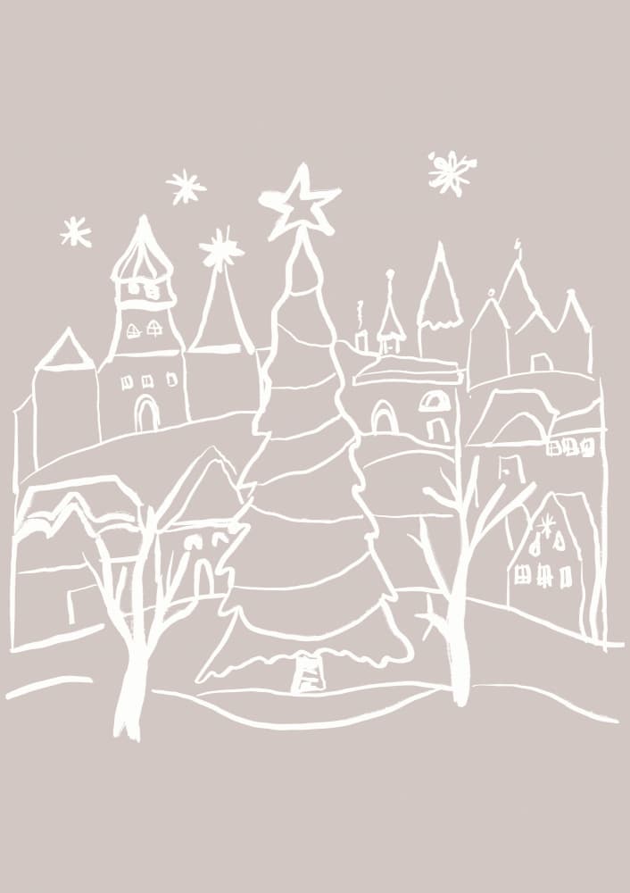 Christmas town by Treechild — canvas wall art