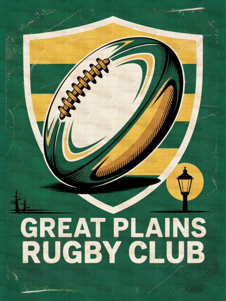 Vintage Rugby Emblem by Andreas Magnusson — canvas wall art