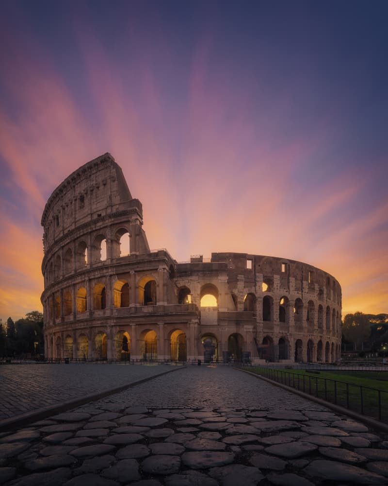Colosseum Sunset Glow by Enrique Rodriguez de Mingo — canvas wall art