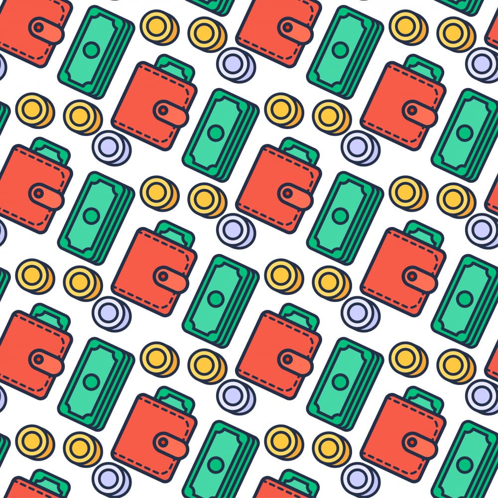 Seamless Money Pattern by Marika Barsrsind — canvas wall art