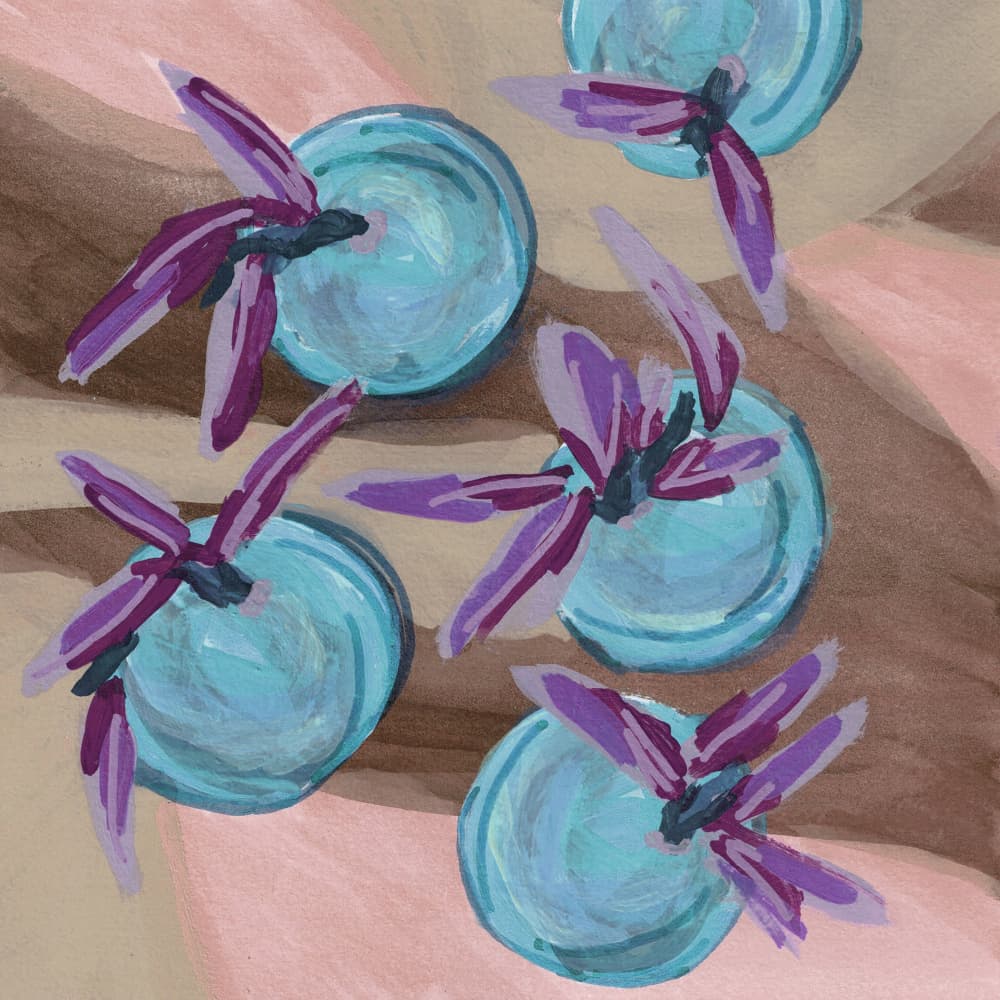 Purple Blue Blooms by Lori Ann Folz — canvas wall art