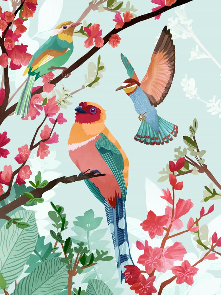 Birds of Summer by Goed Blauw — canvas wall art