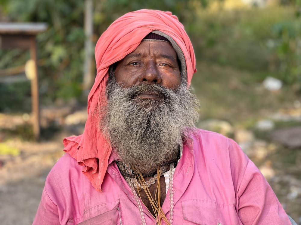 Bearded Man in Pink Turban by Ilana Lam — canvas wall art