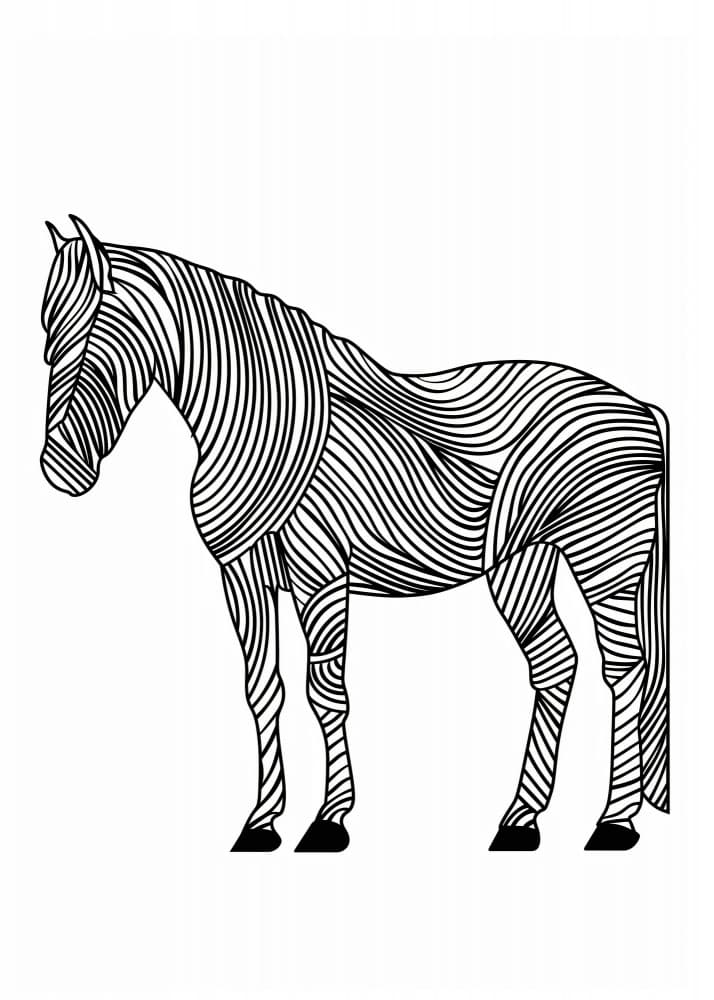 Wavy Line Horse by Justyna Jaszke — canvas wall art