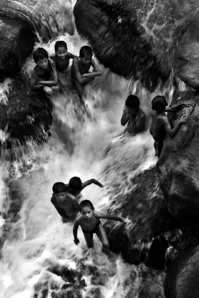 Joyful River Play by Johanes Januar — canvas wall art