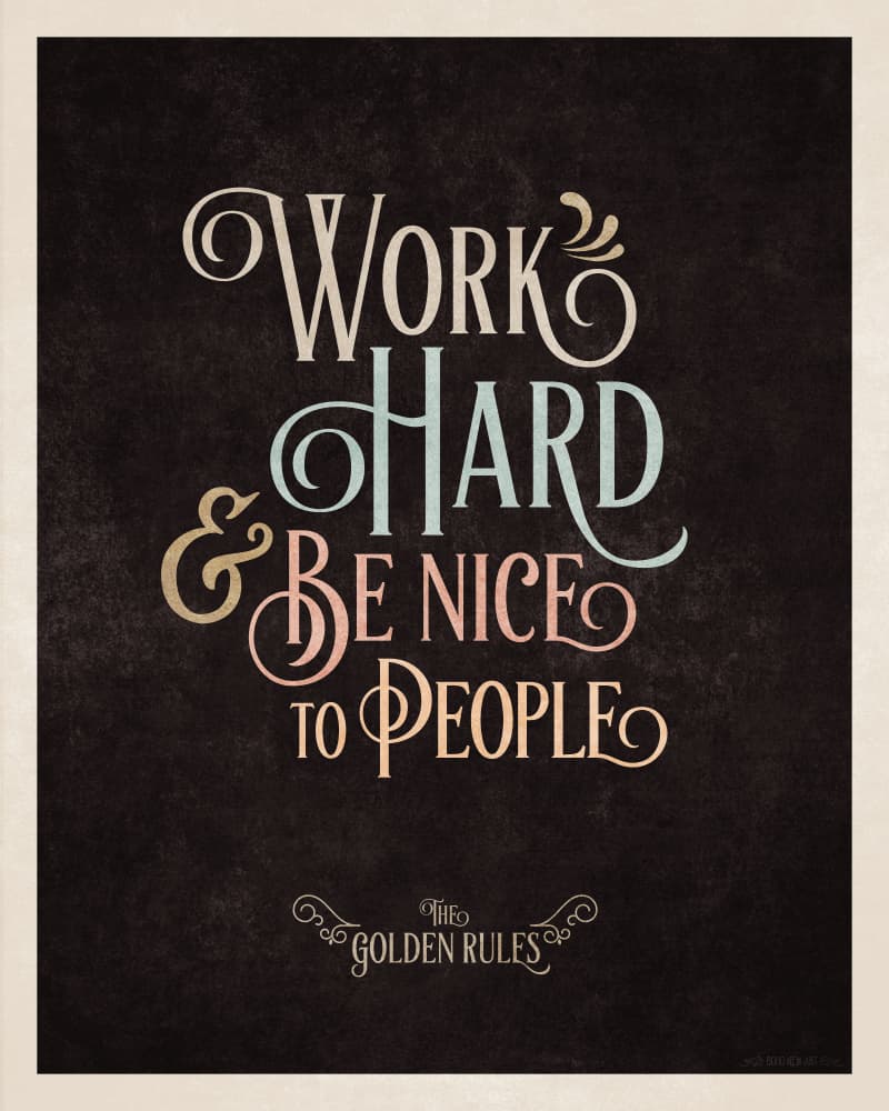 Golden Life Rules by Emel Tunaboylu — canvas wall art