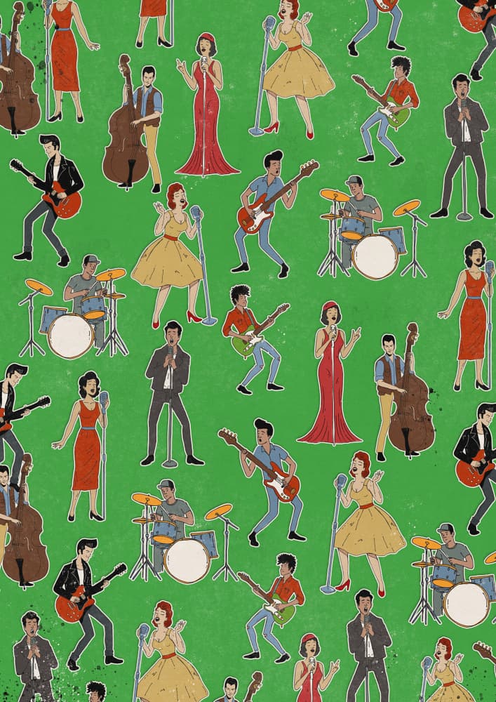 Rockabilly Music Scene by Nicholas — canvas wall art