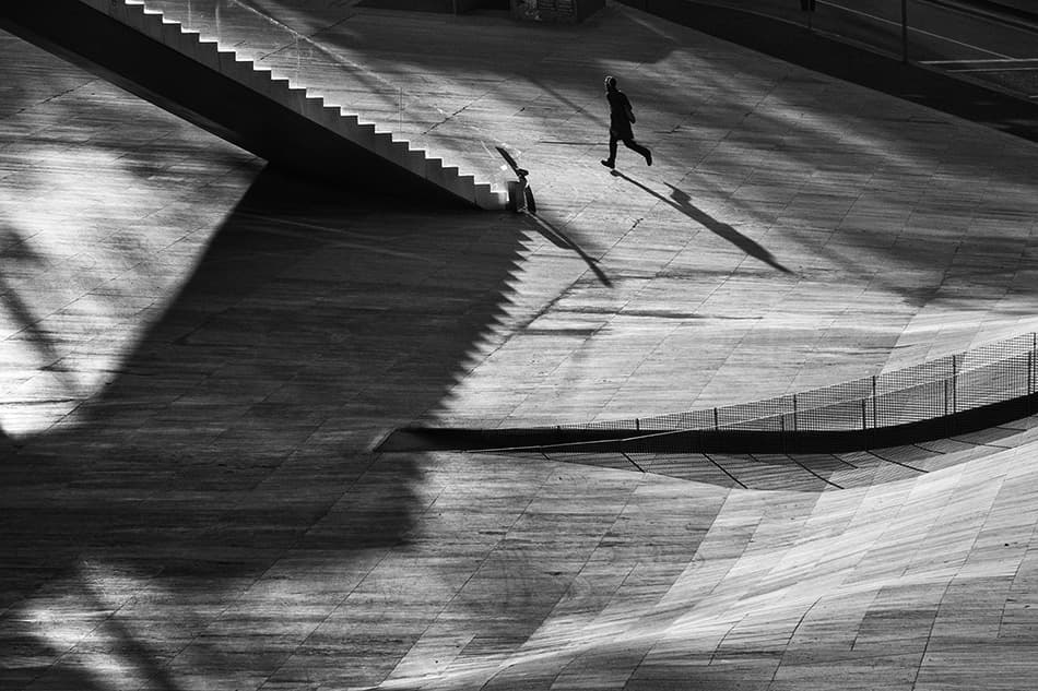 Running Man Shadow by Filipe P Neto — canvas wall art