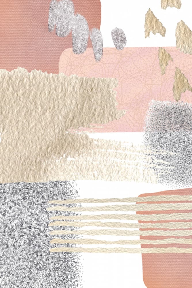 Elegant Blush Metallic Abstract by Sally Ann Moss — canvas wall art