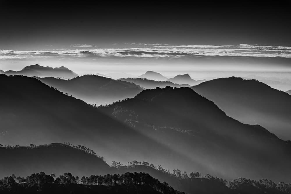 Misty Mountain Layers by Shobhit Chawla — canvas wall art