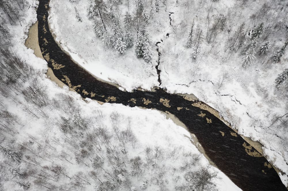 Winding Winter River by Andrey Snegirev — canvas wall art