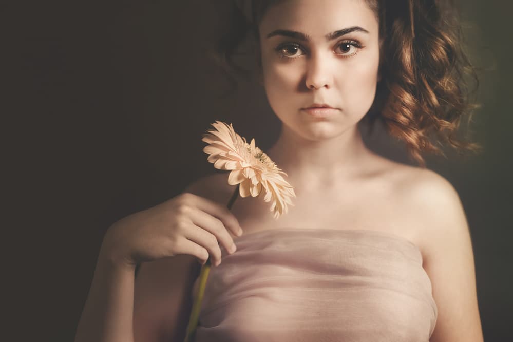 Ethereal Woman With Daisy by Bettina Tautzenberger — canvas wall art