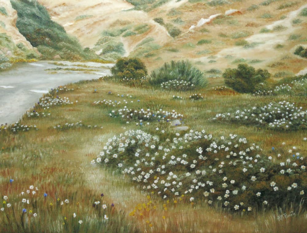 River Bend Wildflowers by Angeles M. Pomata — canvas wall art