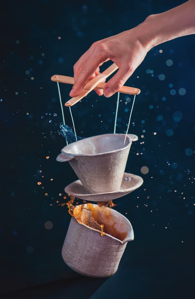 Puppet Cups Splash by Dina Belenko — canvas wall art