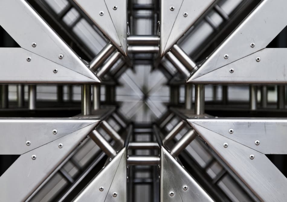 Sleek Metallic Geometry by Linda Wride — canvas wall art