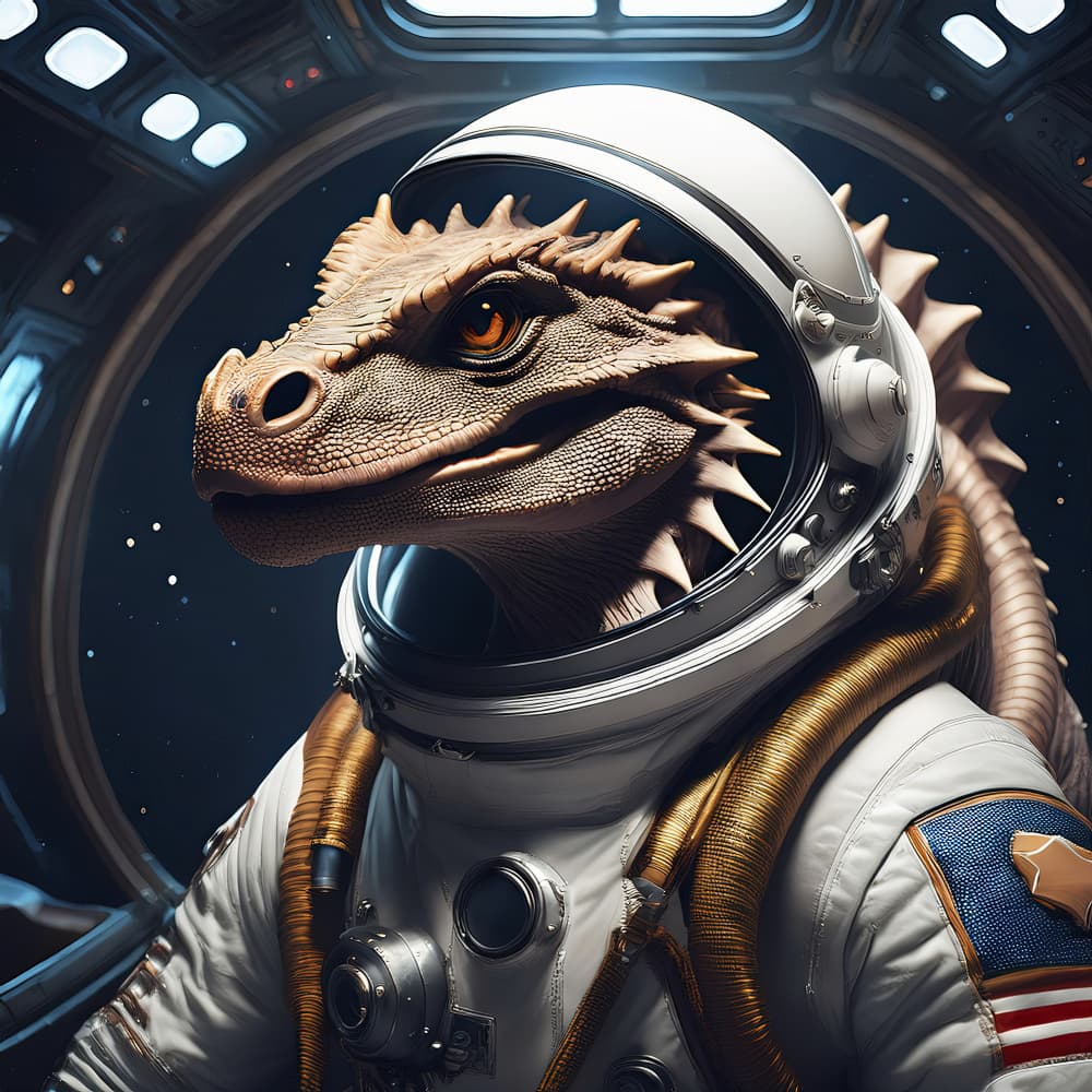 Dragon Astronaut in Space by engin akyurt — canvas wall art