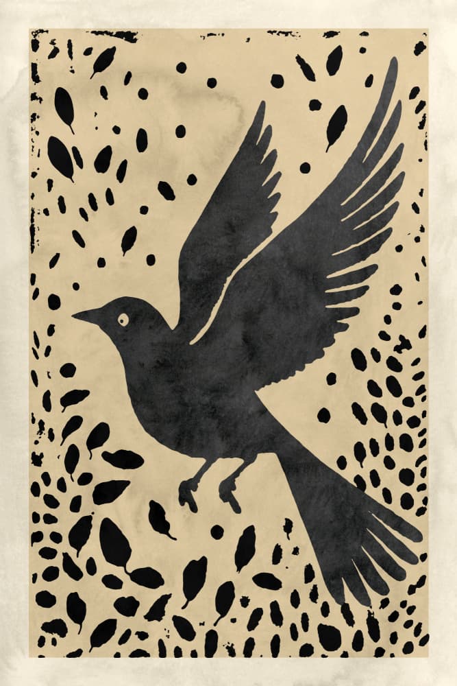 Black Bird in Flight